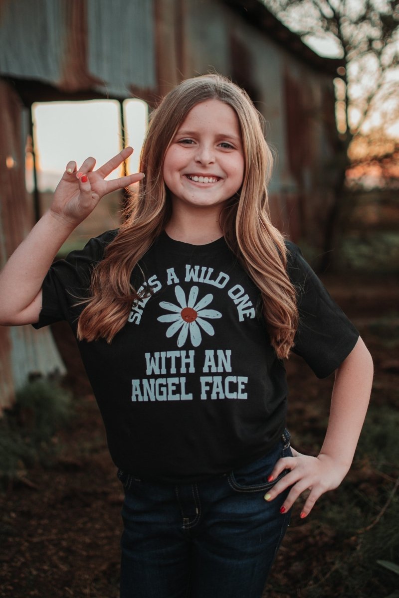 She's a Wild One With an Angel Face | Kid's T-Shirt | Ruby's