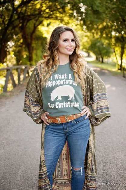 I Want A Hippopotamus For Christmas | Season Comfort Color T-Shirt | Ruby’s Rubbish®