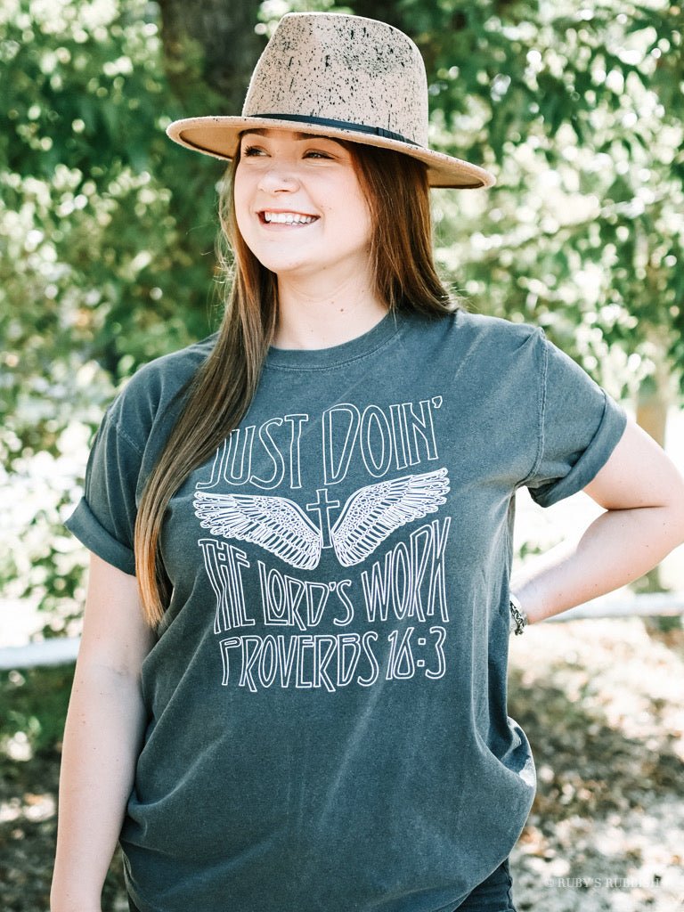 Just Doin' the Lord's Work | Christian T-Shirt | Ruby’s Rubbish®