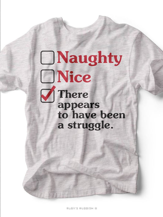 Naughty Or Nice | Seasonal T-Shirt | Ruby’s Rubbish®
