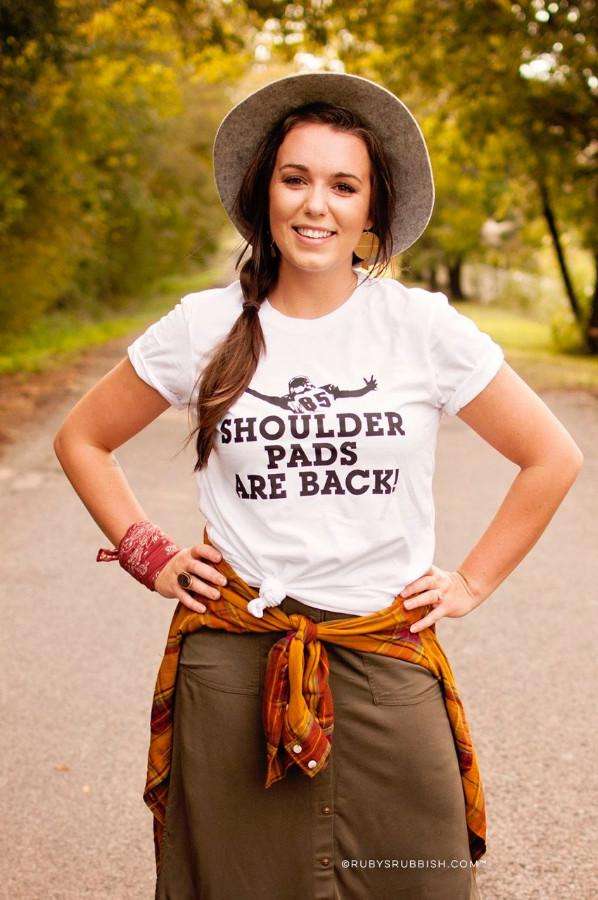 Shoulder Pads Are Back | Game Day T-Shirt | Ruby’s Rubbish®
