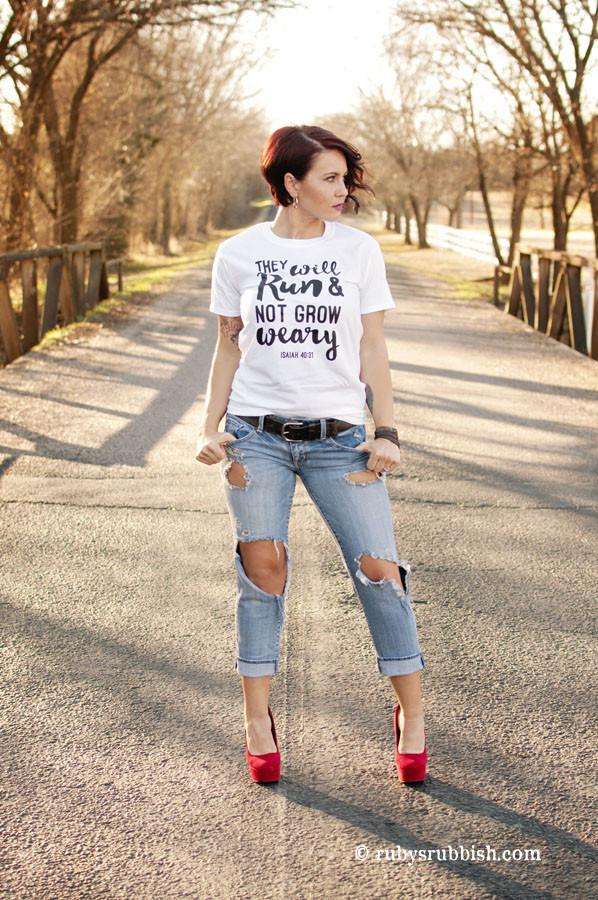 They Will Run and Not Grow Weary | Christian T-Shirt | Ruby’s Rubbish®